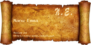 Nanu Emma névjegykártya