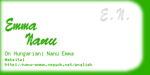 emma nanu business card